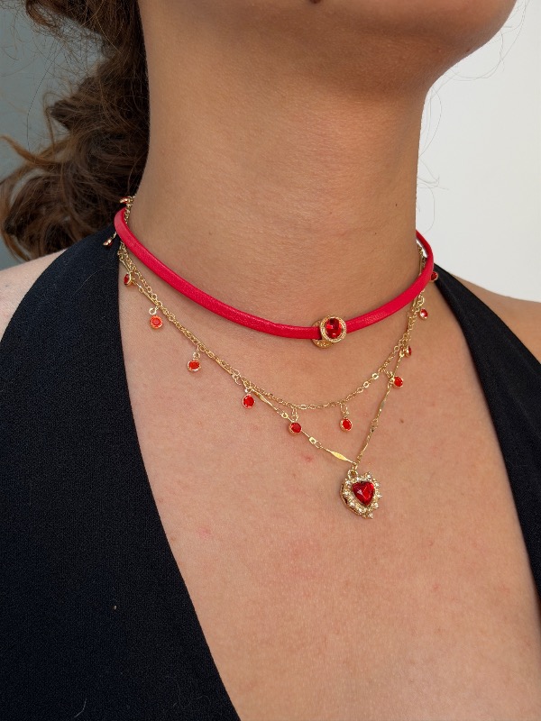 Set dorado con rojo