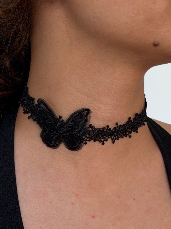 Chocker negro mariposa
