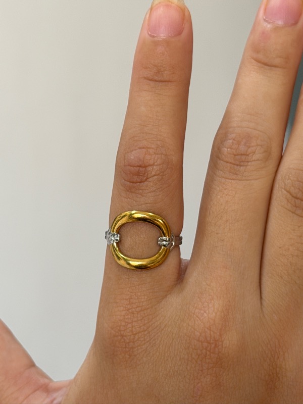 Anillo dorado con plateado Cod 1