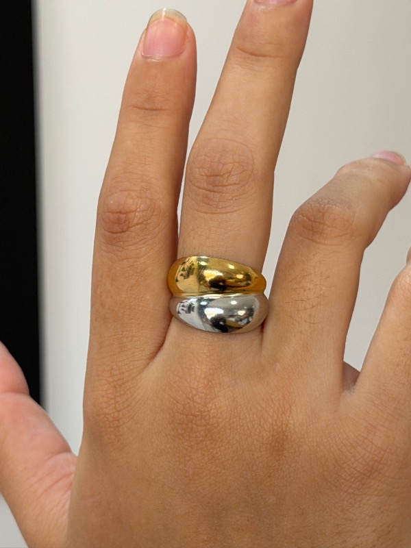 Anillo dorado con plateado Cod 3