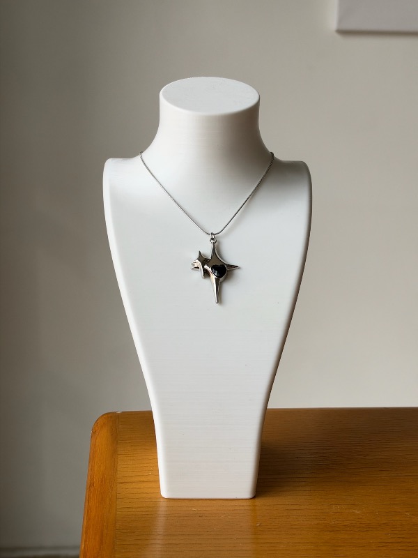 Collar dije destello corazón negro