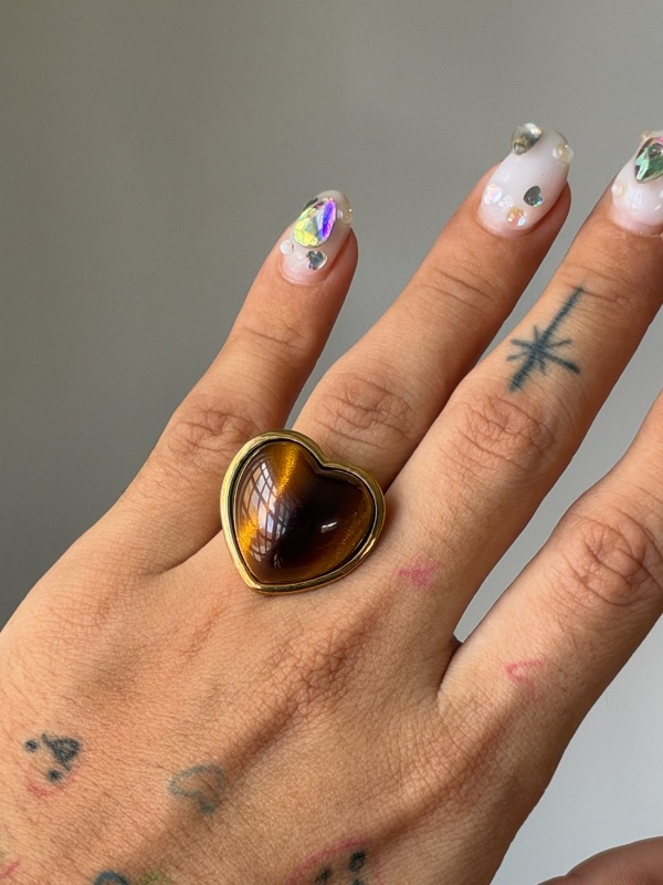 Anillos dorado corazón