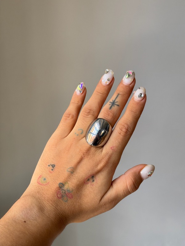 Anillo chunky plateado