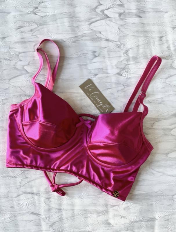 Top fucsia satinado / Talla M
