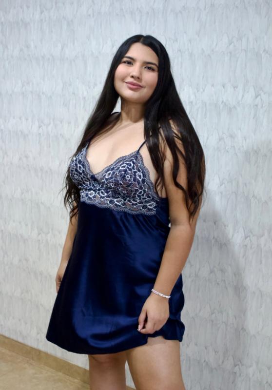 Bata de seda azul rey / Talla M-L