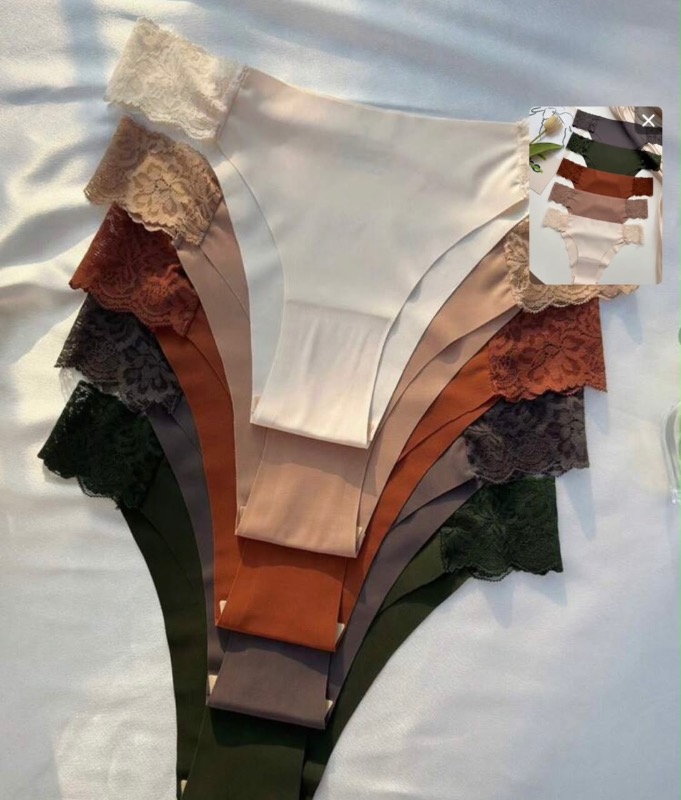 Panty sin costura, detalle de encaje en cadera / Talla M